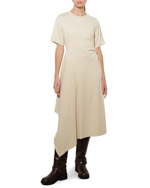 FREEMARKET Cotton Blend Asymmetric Hem T-Shirt Dress - Natural