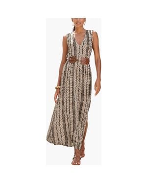 Lascana Sleeveless V-Neck Maxi Dress - Brown