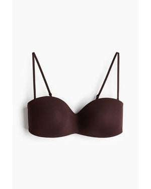 H&M Padded Microfibre Balconette Bra - Brown