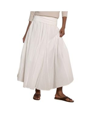 Apricot Large Waistband Cotton Midaxi Skirt - Natural