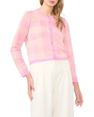 Ted Baker Gracie Plaid Cardigan - Pink