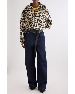 Givenchy Water Repellent Leopard Jacquard Hooded Windbreaker - Blue