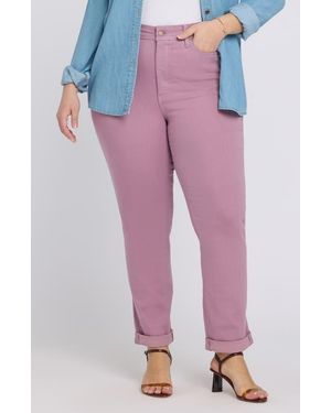 NYDJ Marilyn Triple Stitch High Waist Straight Leg Jeans - Pink