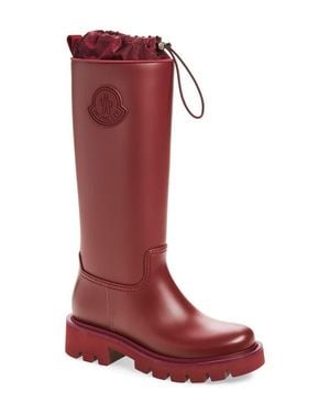 Moncler Kickstream Knee High Rain Boot - Red