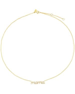 EF Collection Diamond Script 'Mama' Necklace - Metallic