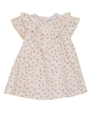 Charlotte & George Floral V Shape Yoke Sweater Dress - Brown