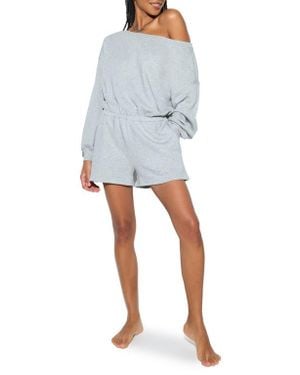 Spiritual Gangster La Vida Long Sleeves Cotton Blend French Terry Romper - Multicolor