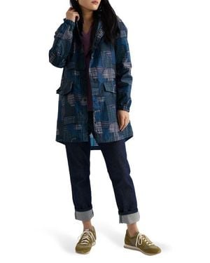 Seasalt Cornwall Packable Waterproof Hooded Raincoat - Blue