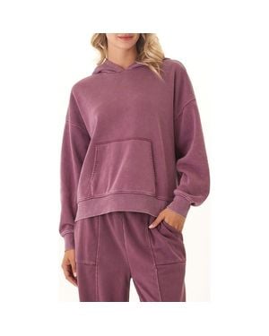 Threads For Thought Marcellina Mineral Wash French Terry Hoodie - Purple