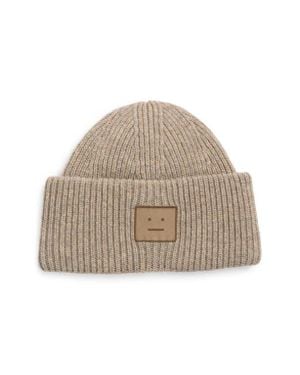 Acne Studios Pana Face Wool & Yak Hair Beanie - Natural