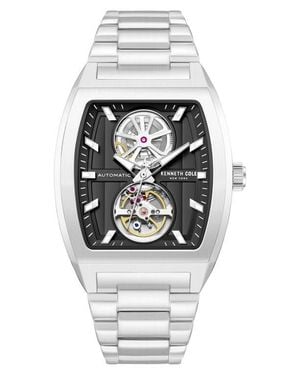 Kenneth Cole The Milford Tonneau Open Heart Automatic Bracelet Watch, 40Mm X 52.5Mm - Gray