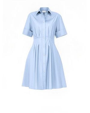 Callas Milano Bergamo Fit And Flare Shirt Dress - Blue