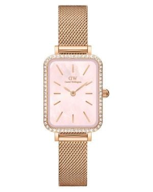 Daniel Wellington Quadro Mesh Strap Watch, 20Mm X 26Mm - Pink