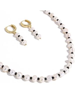 Joey Baby Victoria Pearl & Bead Necklace & Earring Gift Set - Metallic
