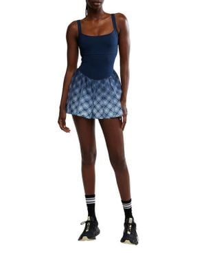 Free People Swing Of Things Print Pleated Minidress - Blue