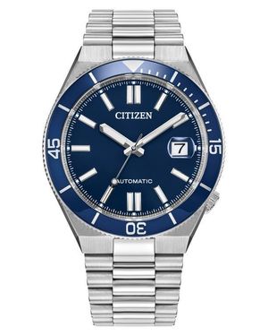 Citizen Tsuyosa Shore Silvertone Automatic Bracelet Watch, 40Mm - Blue