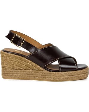Bobbies Lucy Espadrille Wedges - Brown