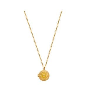 Fable England Sun Locket Necklace - Metallic