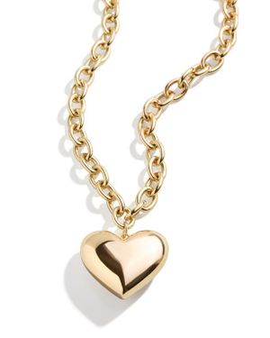BaubleBar Millie Heart Pendant Necklace - Metallic