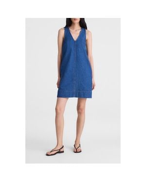 Madewell V-Neck Sleeveless Denim Minidress - Blue