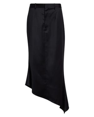 GRACE LING Tailored Angular Stretch Wool Skirt - Black