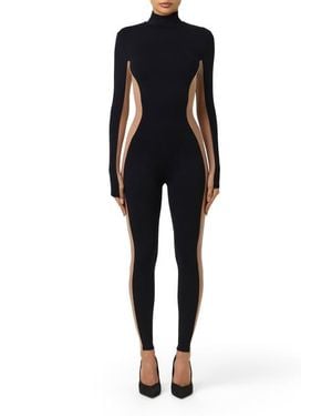 Naked Wardrobe Body Flex Two-Tone Jumpsuit - Black