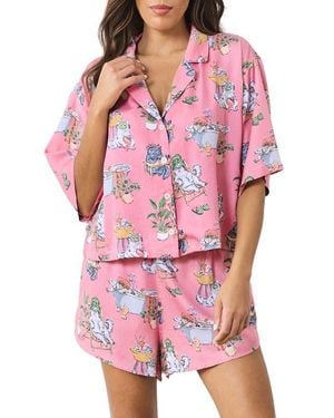 Printfresh Sweet Dreams Satin Pajamas - Red