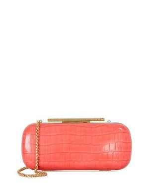 Dune Body Faux Leather Frame Clutch - Red