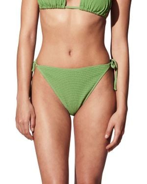 & Other Stories Textured Tie Side Bikini Bottoms - Green