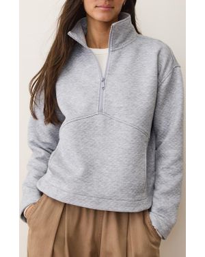 Marine Layer Corbet Quilted Half-Zip Sweatshirt - Gray