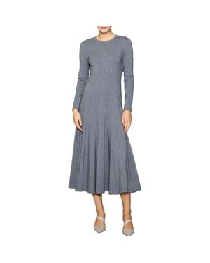 MELLODAY Seam Long Sleeve Knit Maxi Dress - Blue