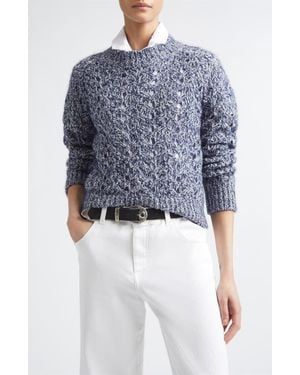 Eleventy Open Stitch Wool Blend Sweater - Blue