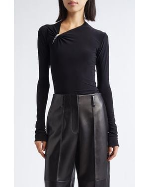 GRACE LING Claw Long Sleeve Jersey Top - Black