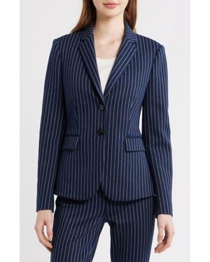 Theory Carissa Pinstripe Knit Blazer - Blue
