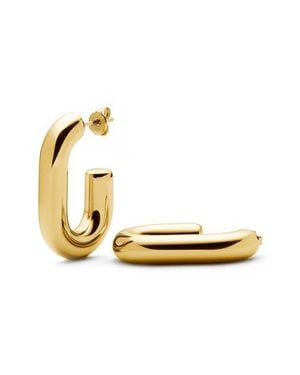 Missoma Chubby Oval Medium Hoop Earrings - Metallic