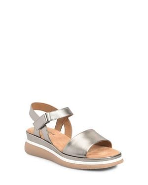 Comfortiva Ash Ankle Strap Platform Wedge Sandal - Natural