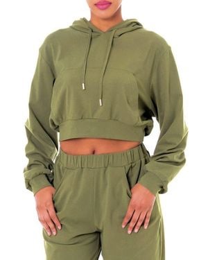 DAI MODA Crop Hoodie - Green