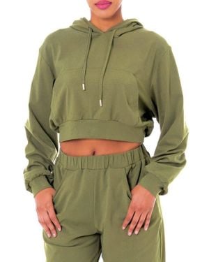 DAI MODA Crop Hoodie - Green