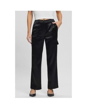 Guess Megan Satin Cargo Pants - Black