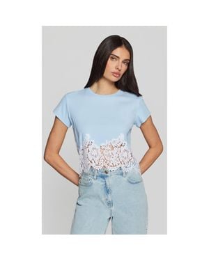 Generation Love Paige Rib Lace Combo Top - Blue