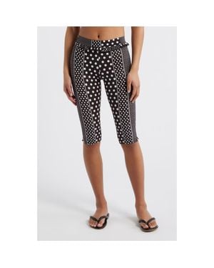 Damson Madder Mixed Print Capri Pants - Black