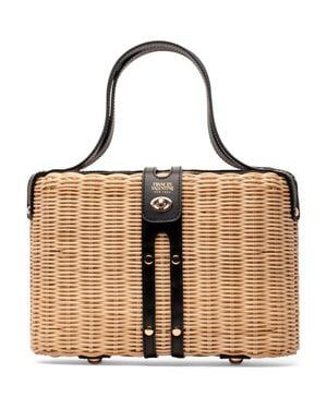Frances Valentine The Holland Woven Wicker Satchel - Brown