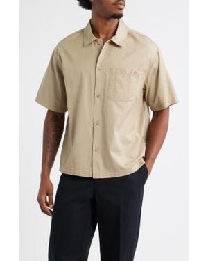 Dickies Lynville Short Sleeve Lyocell & Cotton Button-Up Shirt - Natural