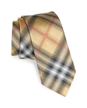 Burberry Manston Check Jacquard Silk Tie - White
