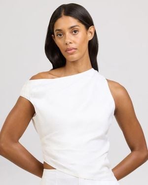 Onia Cold Shoulder Asymmetrical Top - White