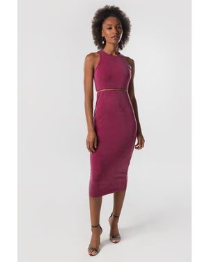 KADA The Cupro Sculpt Racerback Midi Dress - Red