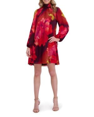 Ted Baker Floral Long Sleeve Dress - Red