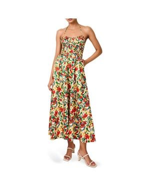 Solid & Striped The Lolita Floral Print Halter Maxi Dress - Yellow