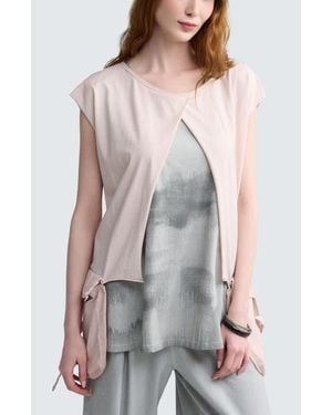 Luukaa Elowyn Garment-Dyed Boxy Blouse - Gray