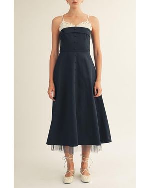 Arose Studio Cielle Midi Dress - Blue